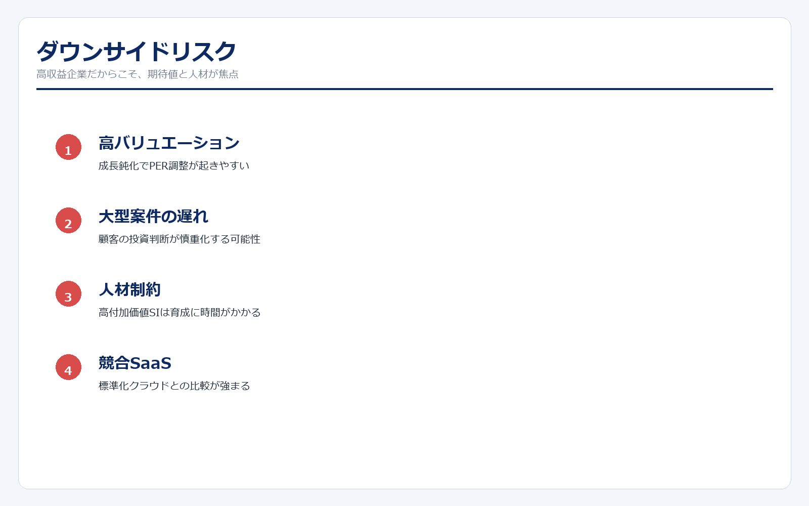 オービックのダウンサイドリスク